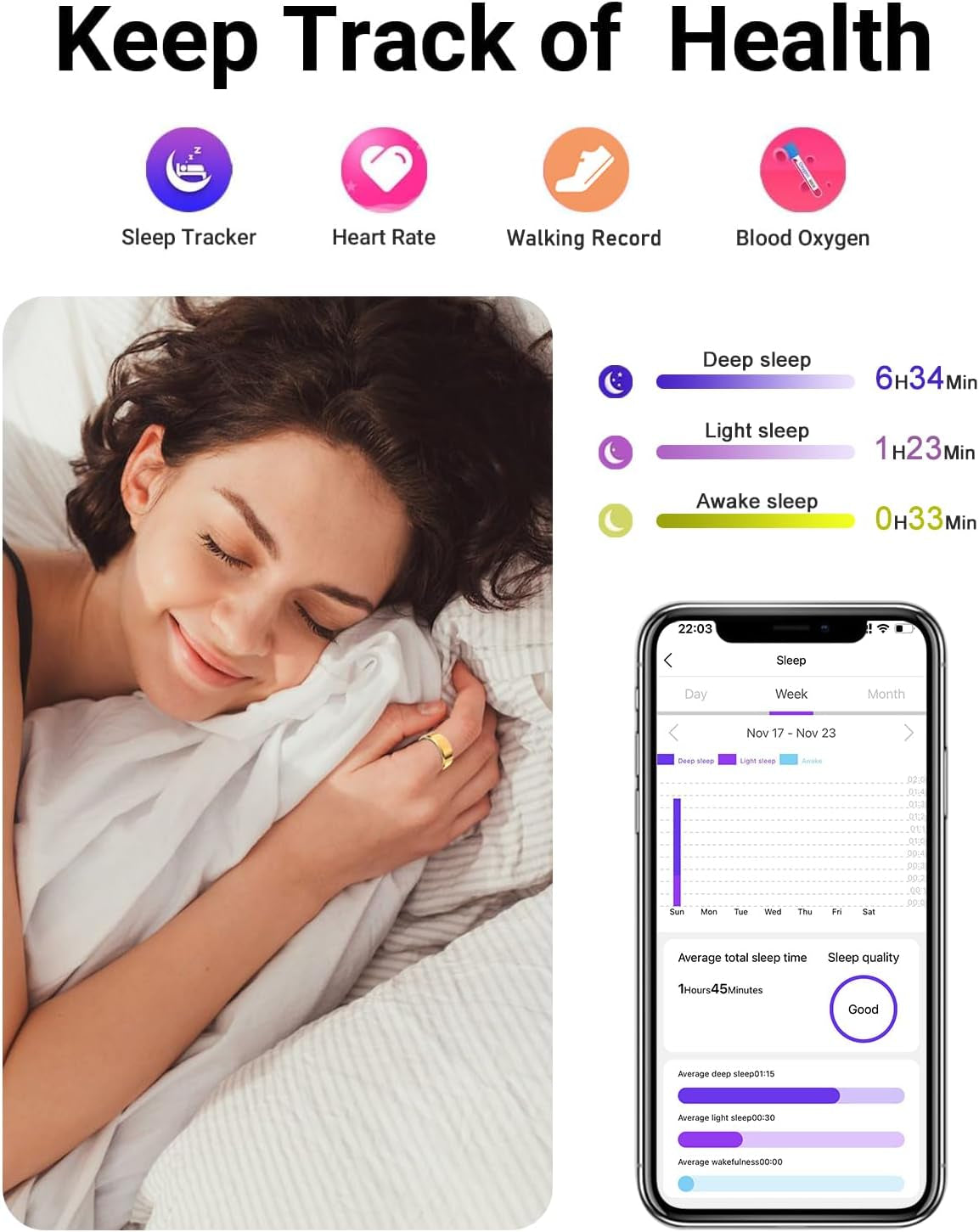 2025 Enhanced Smart Health Tracking Ring for Men and Women - IP68 Waterproof Fitness Device with Sleep Monitoring, Heart Rate, Blood Oxygen, Step Count, Distance, Calorie Tracking, Air Shutter, and 7-Day Charging Case